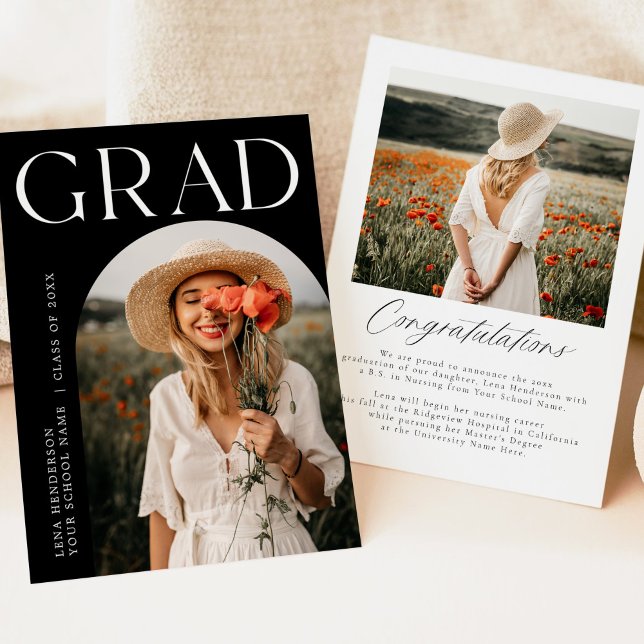 Moderna Invitación de graduación de fotos del Boho (Subido por el creador)
