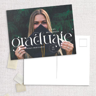 Moderna Invitación De Graduación De Fotos Swirl Se