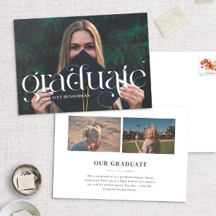 Moderna Invitación De Graduación De Fotos Swirl Se