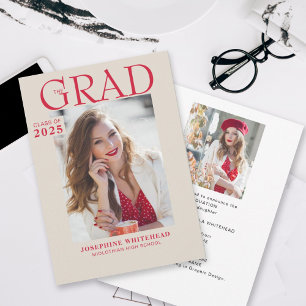 Moderna Invitación de graduación de fotos Tan 2023