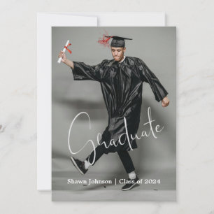 Moderna Invitación de Graduación de Guión de Fotos