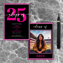 Moderna Invitación de graduación de guiones rosado