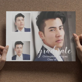 Moderna Invitación de graduación fotográfica de 3