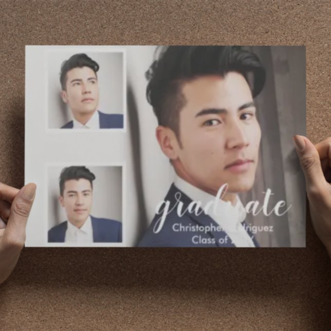 Moderna Invitación de graduación fotográfica de 3 (Subido por el creador)
