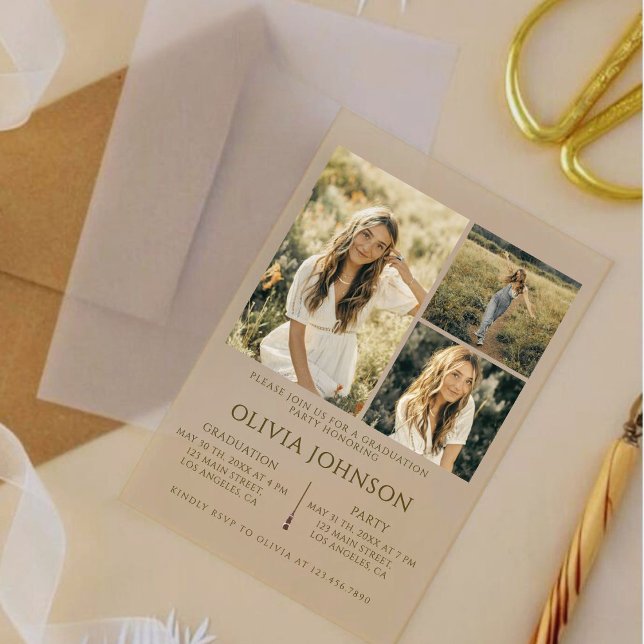 Moderna Invitación de graduación fotográfica de ac (Subido por el creador)