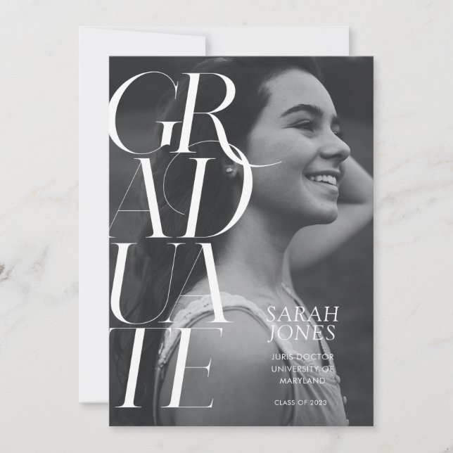 Moderna Invitación de graduación fotográfica unive (Anverso)