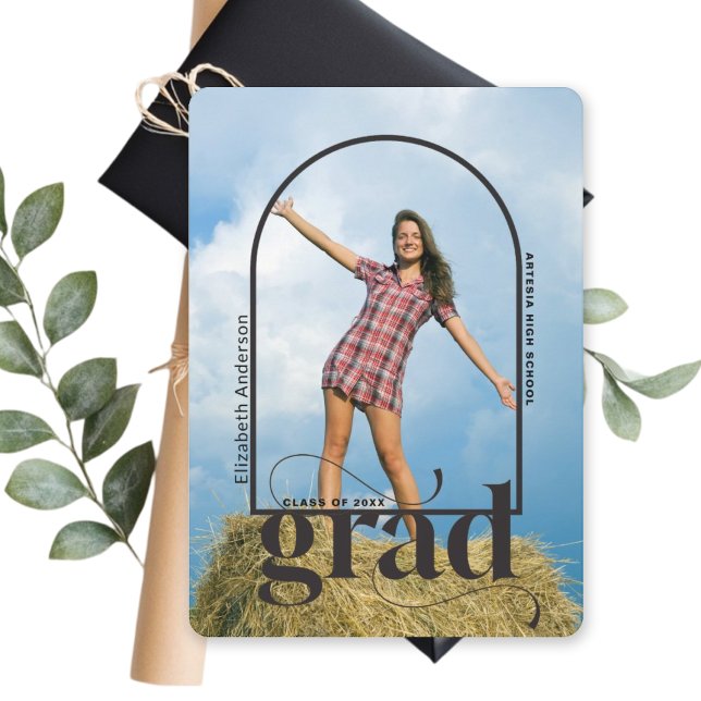 Moderna Invitación de graduados de fotografía de B (Subido por el creador)