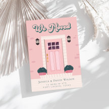 Moderna Invitación de movimiento de puertas rosada