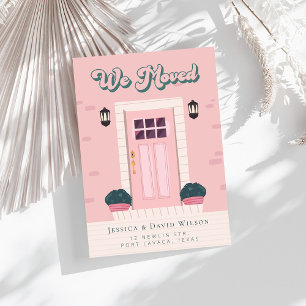 Moderna Invitación de movimiento de puertas rosada