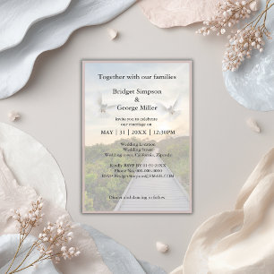 moderna invitación de santo matrimonio escalera al
