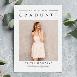 Moderna Invitación elegante de graduación superior