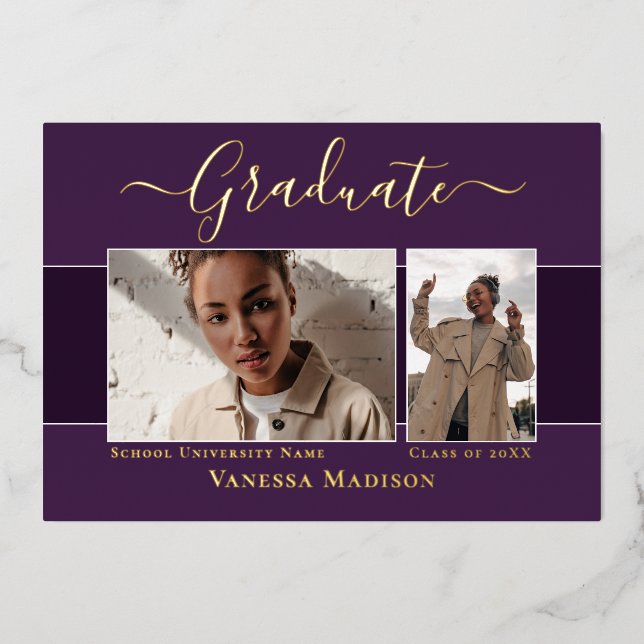 Moderna Invitación elegante de Relieve metalizado  (Anverso)