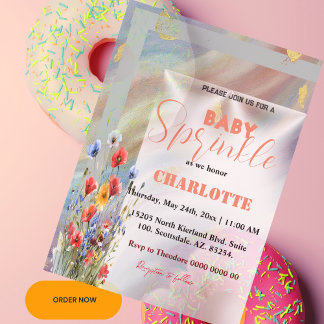 moderna invitación elegante para Baby Sprinkle de 
