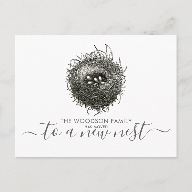 Moderna Invitación En Movimiento De Nido Cambio De (Anverso)