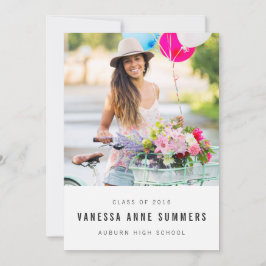 Moderna Invitación Minimalista 2 de graduación fot