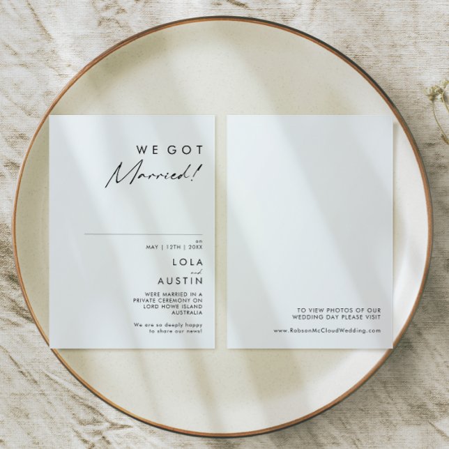 Moderna Invitación Minimalista de Elopement (Subido por el creador)