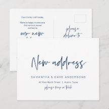 Moderna Invitación minimalista, nueva dirección re