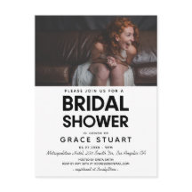 Moderna invitación minimalista para una ducha de n