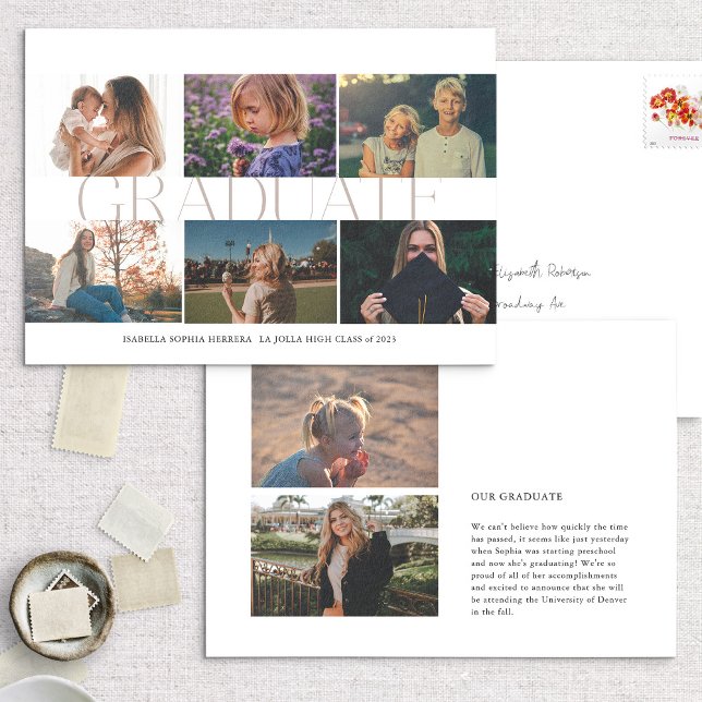 Moderna Invitación multifotografía entonces/ahora  (Subido por el creador)