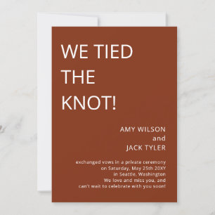 Moderna Invitación rústica de Boda Terracota