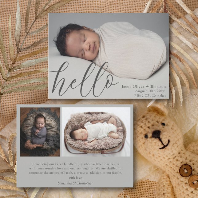 Moderna Invitación simple de fotos para bebés (Subido por el creador)