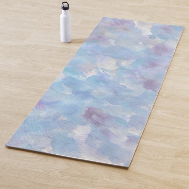 Moderna Lavanda Gris Dream Watercolor Yoga Mat (In situ)