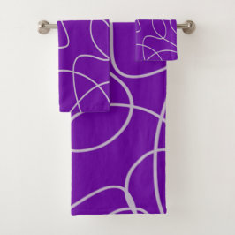 Moderna línea abstracta de arte en morado