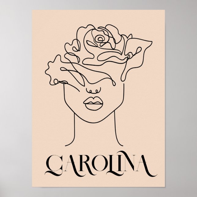 Moderna línea simple arte negro , Boho Moda Poster (Frente)