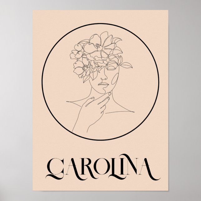 Moderna línea simple arte negro y blanco , Moda Bo (Frente)