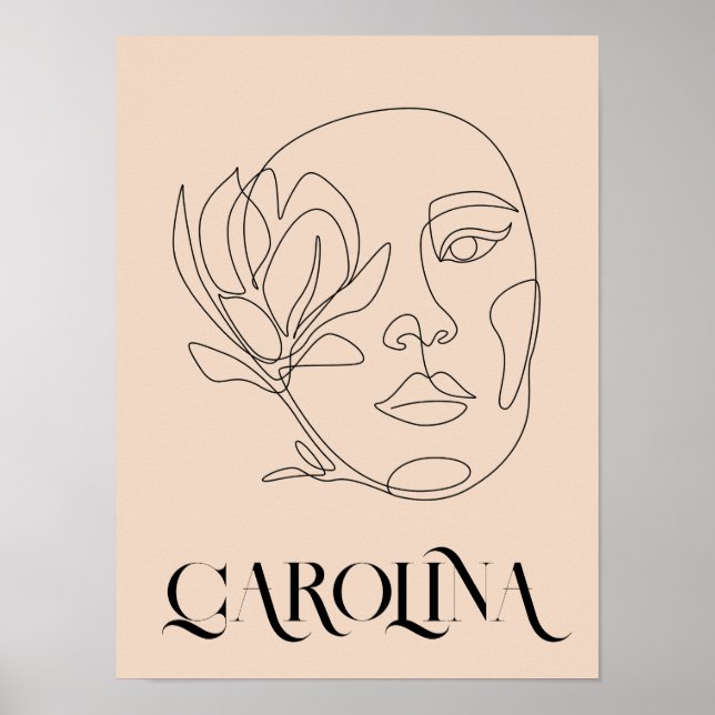 Moderna línea simple arte negro y blanco , Moda Bo (Frente)