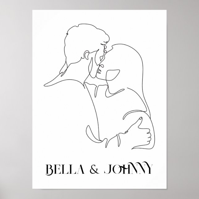 Moderna línea simple arte negro y blanco ,moda boh (Frente)