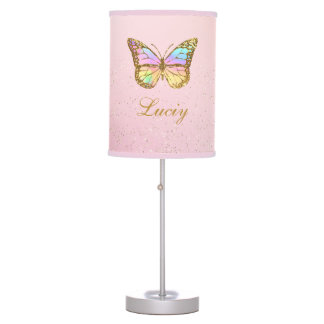 Moderna mariposa Purpurina rosa lindo Girly su nom