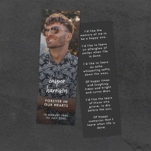 Moderna memoria funeral Poema Mini tarjeta de marc