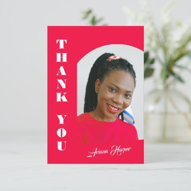 Moderna Moda de moda Guión de graduación rosada (Anverso de pie)