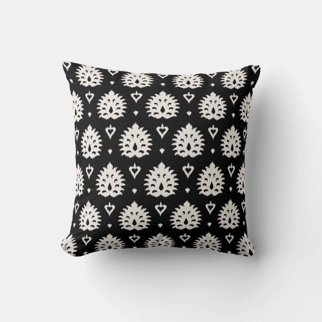 Moderna moda decorativa almohada de ikat en blanco (Anverso)