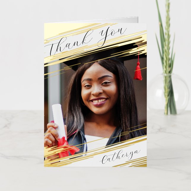 Moderna Moda elegante Agradecimiento de foto gradu (Anverso)
