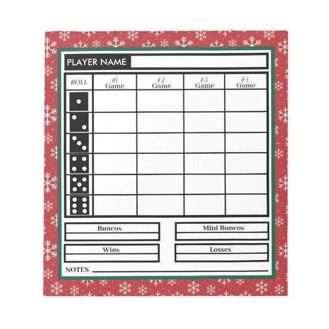 Moderna moda Feliz Navidad Bunco Bloc de notas (Frente)