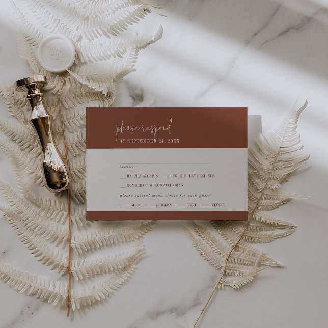 Moderna Moda Menú de óxido de terracota Tarjeta RS (Subido por el creador)