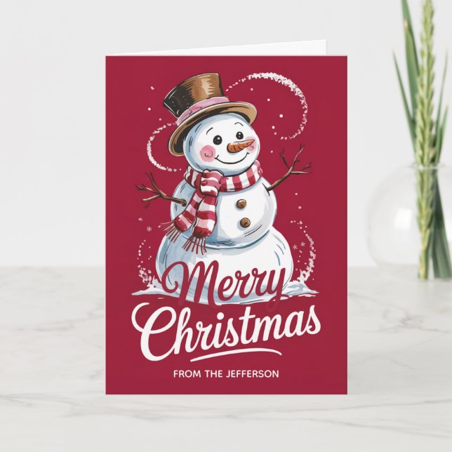 Moderna moda personalizada Feliz Navidad a Snowman (Anverso)