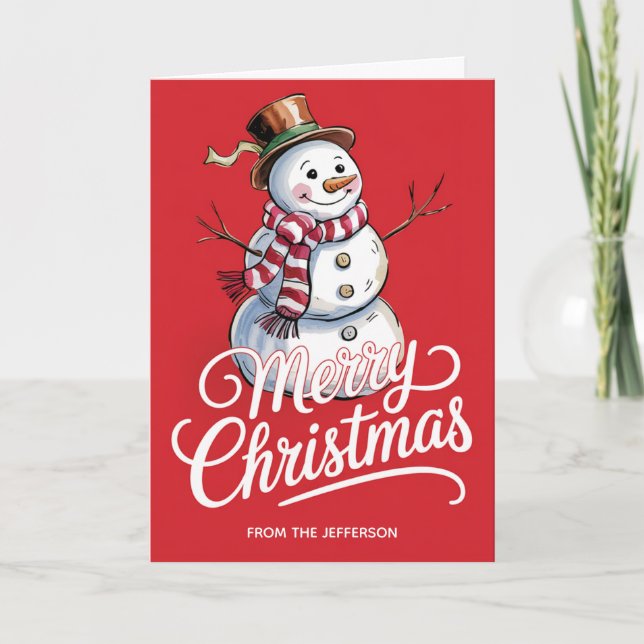 Moderna moda personalizada Feliz Navidad a Snowman (Anverso)