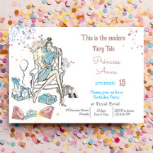 Moderna moda Princesa Real Invitación al cumpleaño