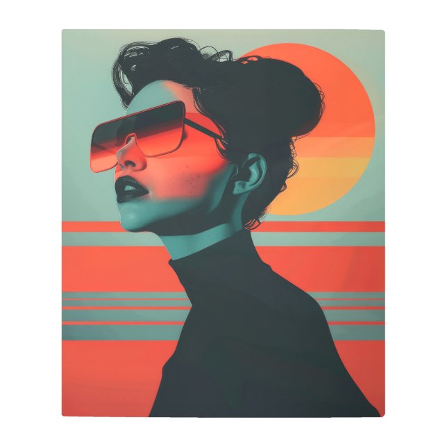 Moderna mujer de moda Retro Sunset Metalizado arte (Anverso)