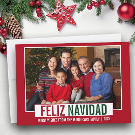 Moderna Navidad Feliz Navidad, foto roja