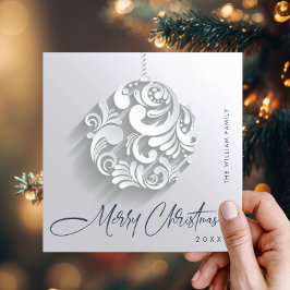 Moderna Navidad Ornamento Saludo Simple