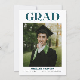Moderna negrita Invitación Minimalista Grad Verde