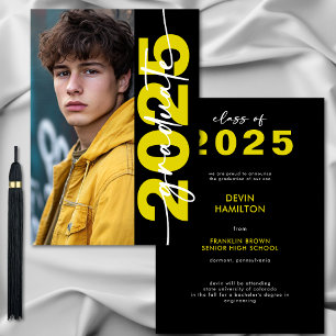 Moderna negrita tipografía amarilla Invitación de 