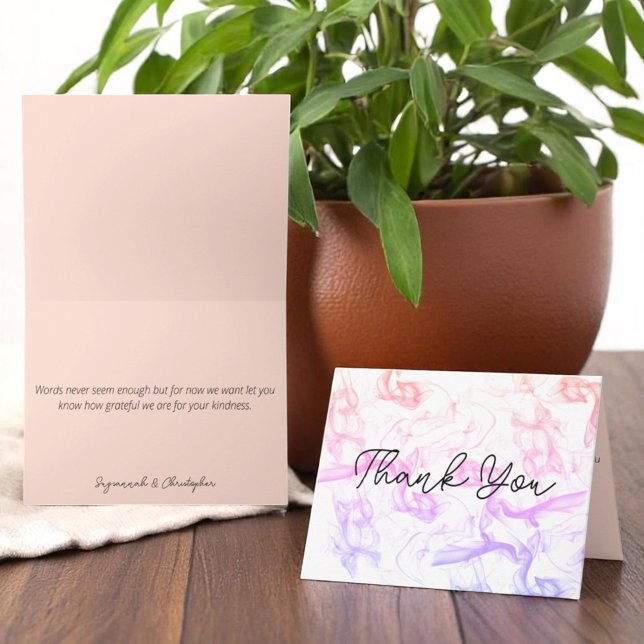 Moderna niebla de arcoiris colorida a juego con el (cover and inside template text thank you card)