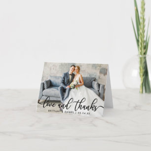 Moderna nota de Boda de moda de amor gracias