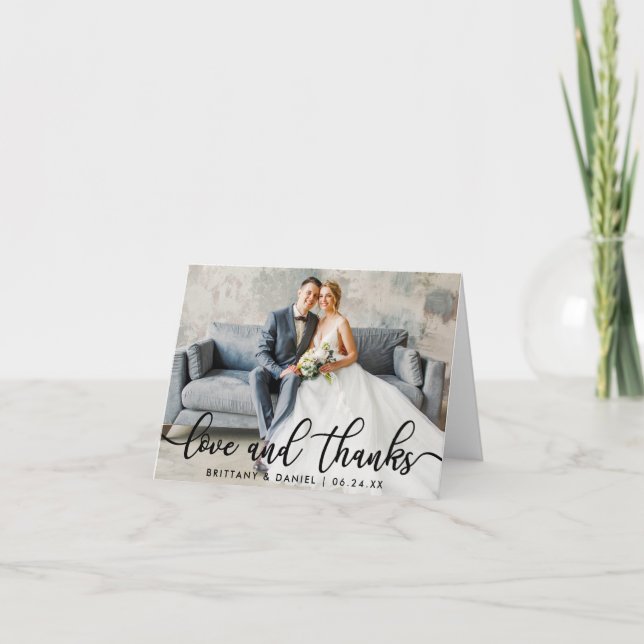 Moderna nota de Boda de moda de amor gracias (Anverso)