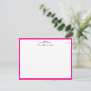Moderna Nota De La Tarjeta De Nota De Rosado Calie